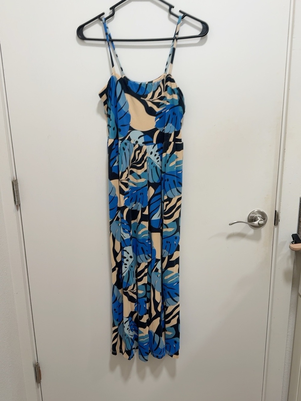 Fighting Eel Blue Tropical Wide Leg Stretch Jumpsuit